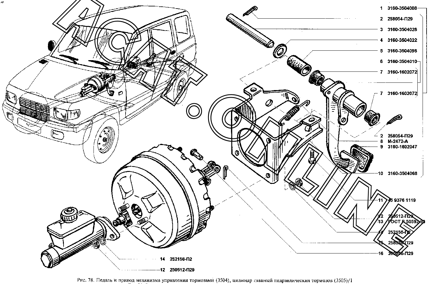 Тормозная система УАЗ 3160